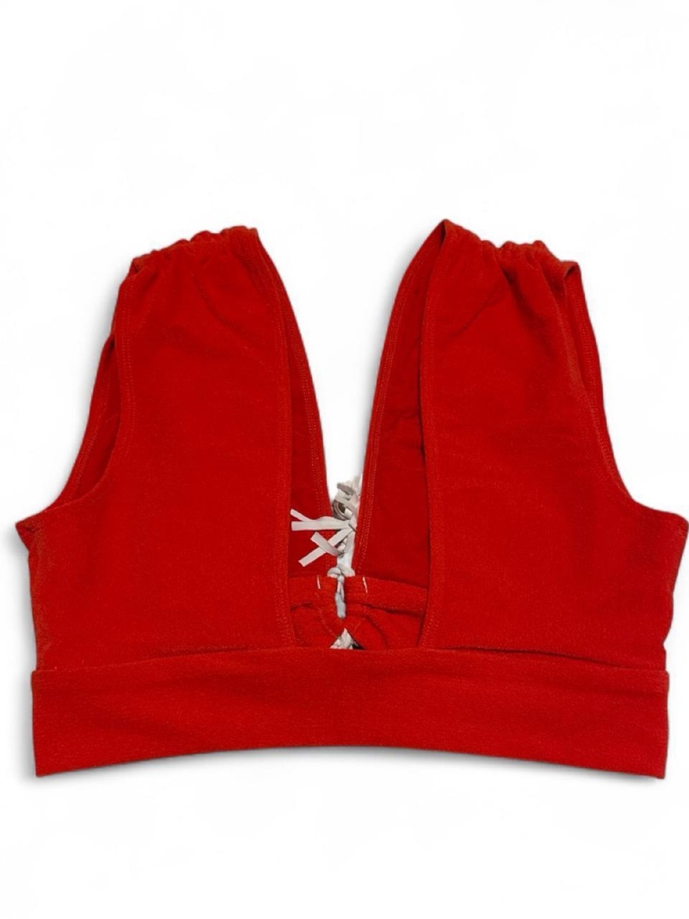 Robin Piccone Vibrant Red Swim Top with Tie Detail - Picture 4 of 4